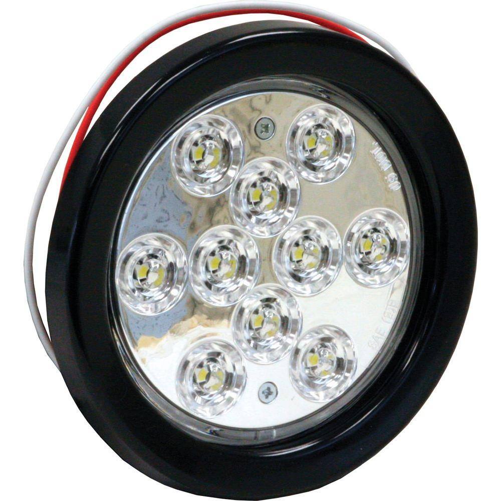 Buyers Products Company 4 in. Clear Round Backup Light Kit with 10 LED 5624310