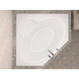 Universal Tubs Malachite 5 ft. Acrylic Corner Drop-in Air Bathtub in White HD6060SAR