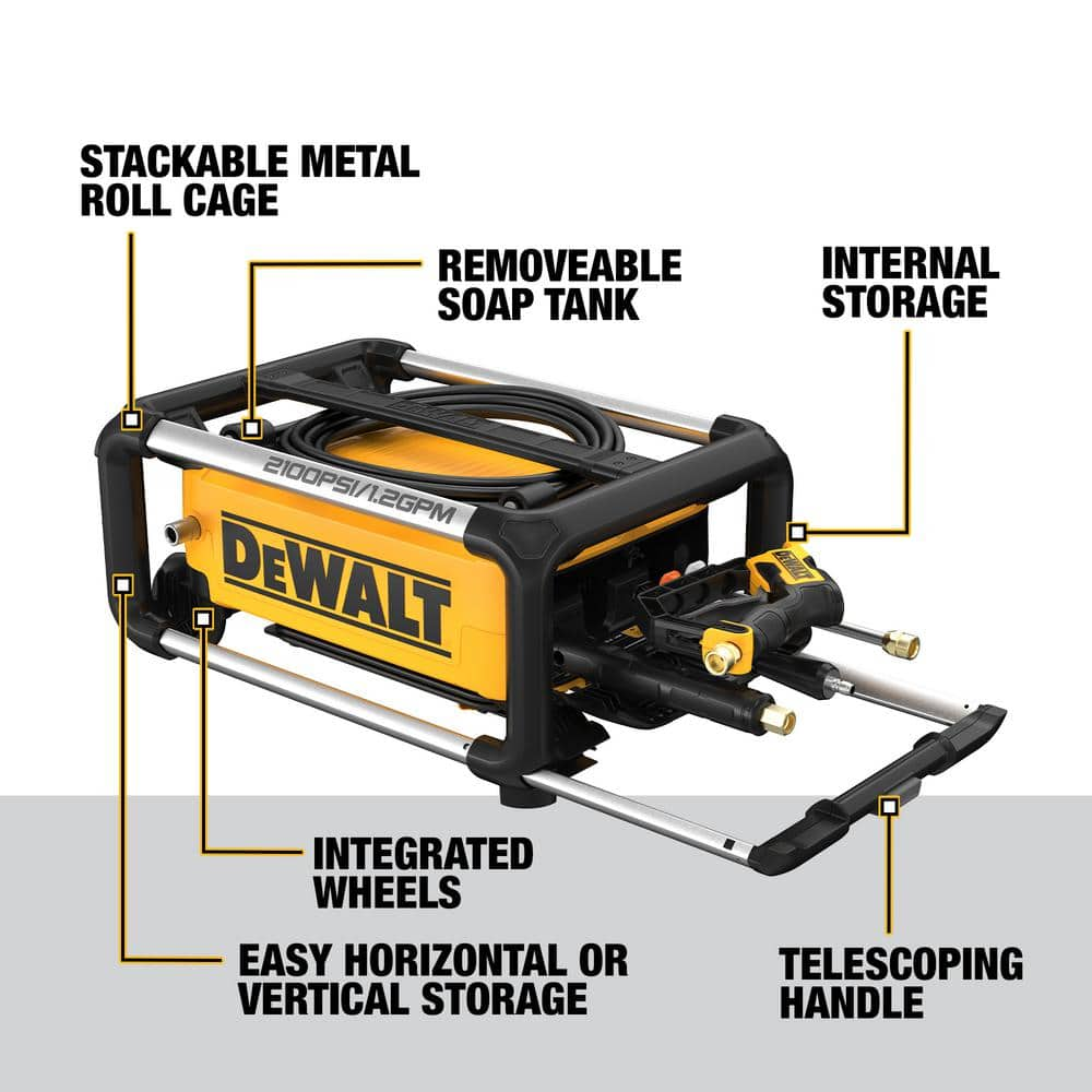 DEWALT 2100 PSI 1.2 GPM Cold Water Electric Pressure Washer DWPW2100