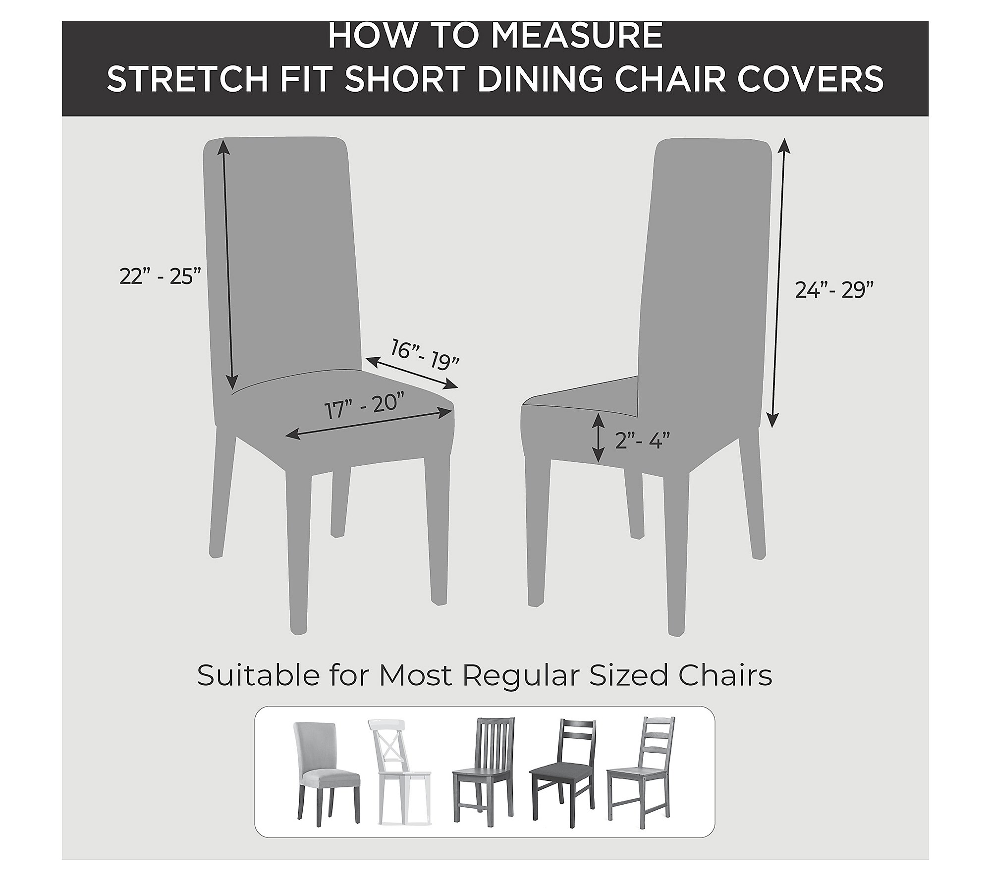 SureFit Stretch Oxford Short Dining Chair Slipcover