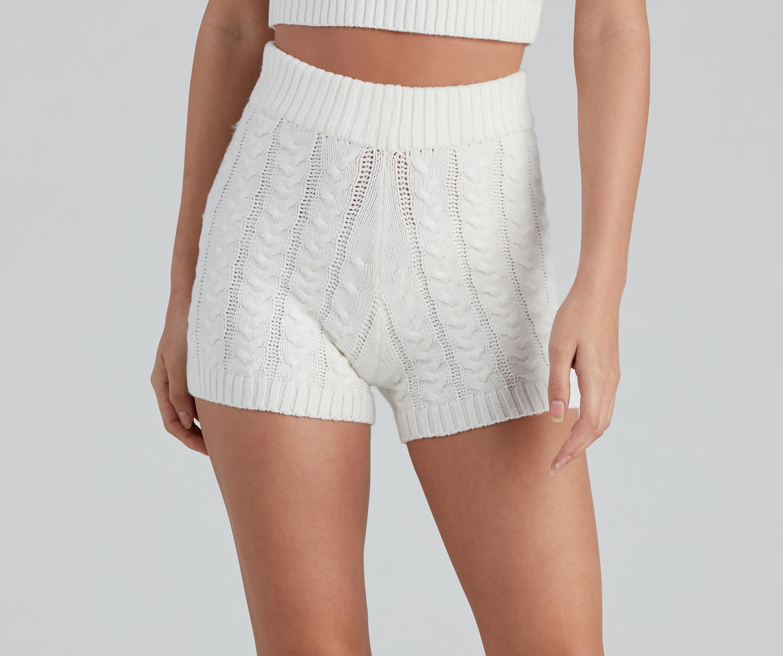 Cuddle Up Cable Knit Pajama Shorts