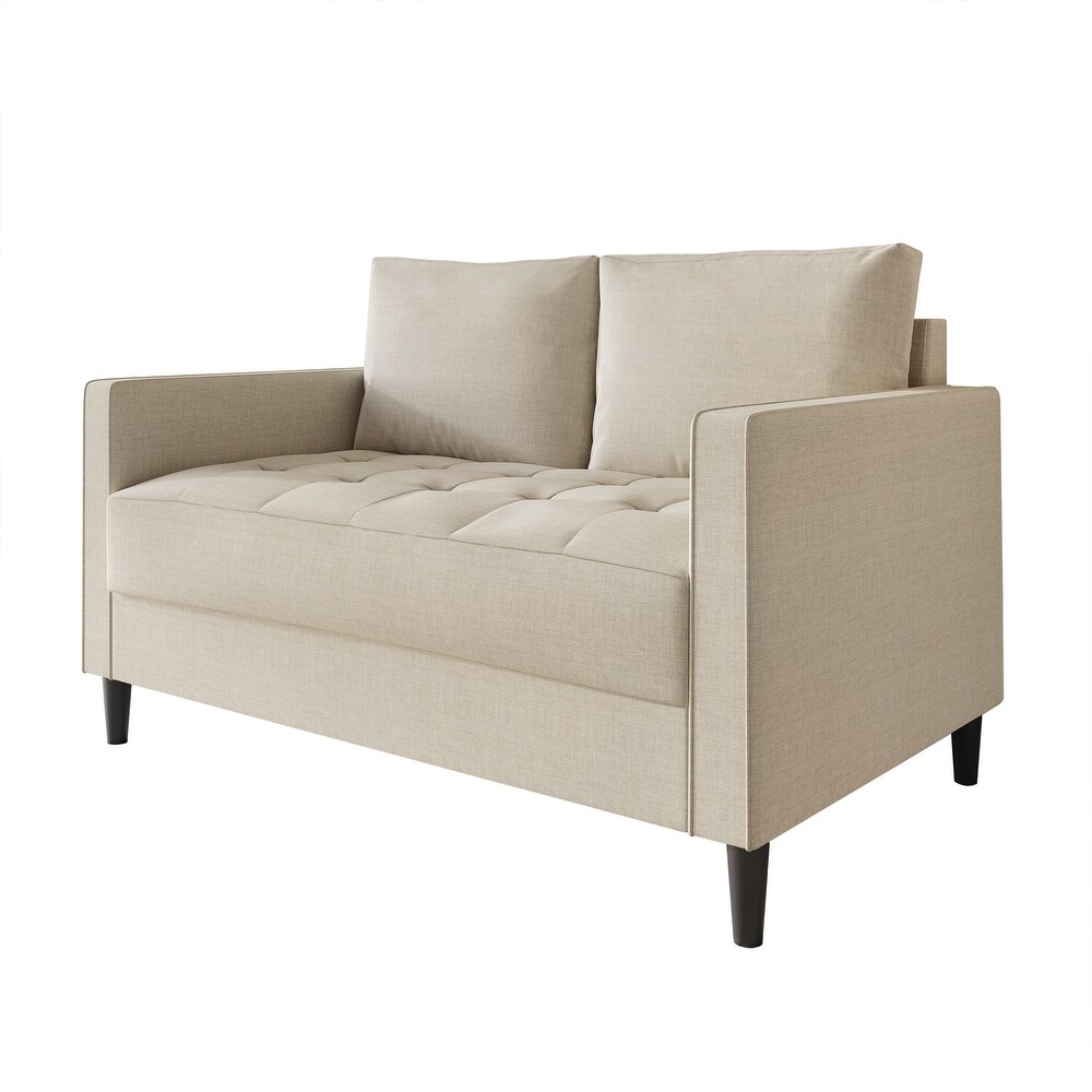 CraftPorch Contemporary Minimalist Linen Upholstered Loveseat