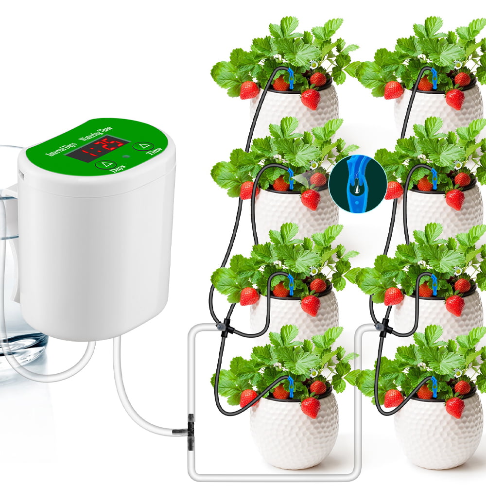 Automatic Watering System DIY Drip Irrigation Kit Holiday Timed Water Device for 8 Potted Plants