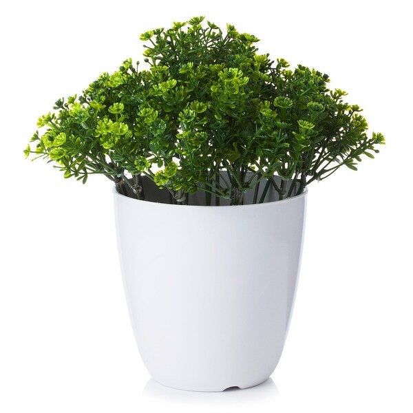 Enova Home Artificial Greenery Fake Plants in White Pot for Home Office Decoration