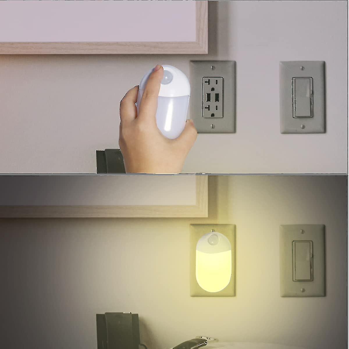 Led Motion Sensor Night Light Energy Saving Plug In For Children's Room ( Warm White)