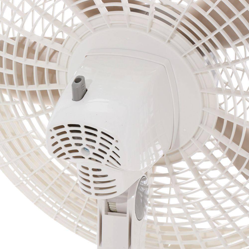 Lasko Elegance and Performance Adjustable-Height 18 in. 3 Speed White Oscillating Pedestal Fan with Timer and Remote Control 1850