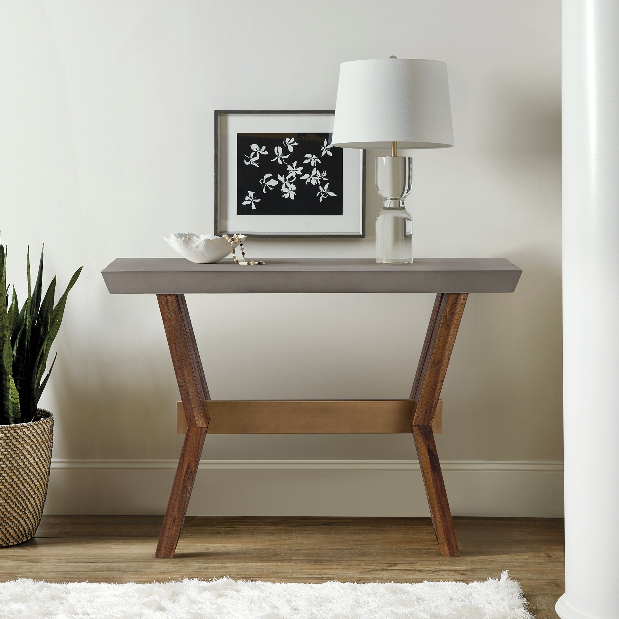 Picadilly Modern Solid Wood Entryway Console Table