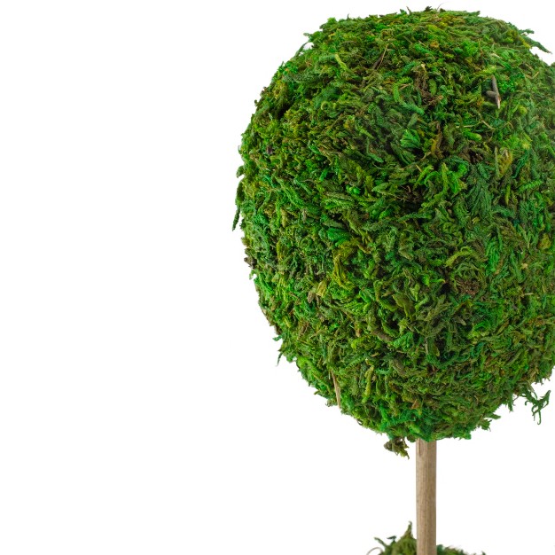 Reindeer Moss Ball Potted Artificial Spring Topiary Tree Green white