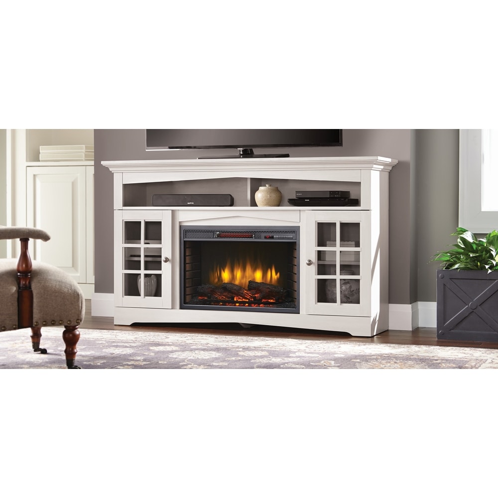 Muskoka Huntley 59 in TV Stand with Electric Fireplace in White   59\