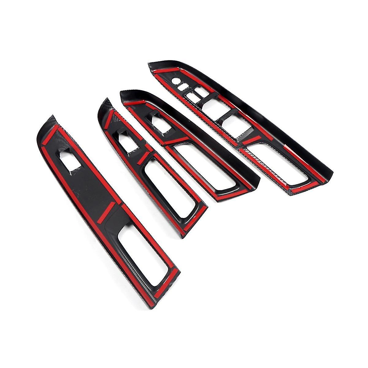 Car Carbon Fiber Window Glass Lift Button Trim Switch Cover Door Armrest Panel For / 2015-2020 Rhd