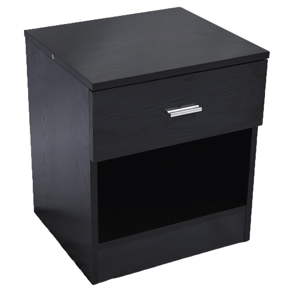 UBesGoo 1 Drawer Night Stand Storage Cabinet Bedside Table Bedroom Furniture Black New