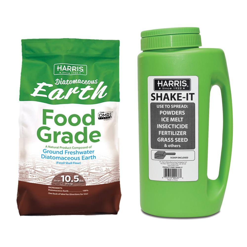 Harris 10.5 lbs. Diatomaceous Earth Food Grade 100% and Shaker Applicator Value Pack DEFG105-SHAKEIT