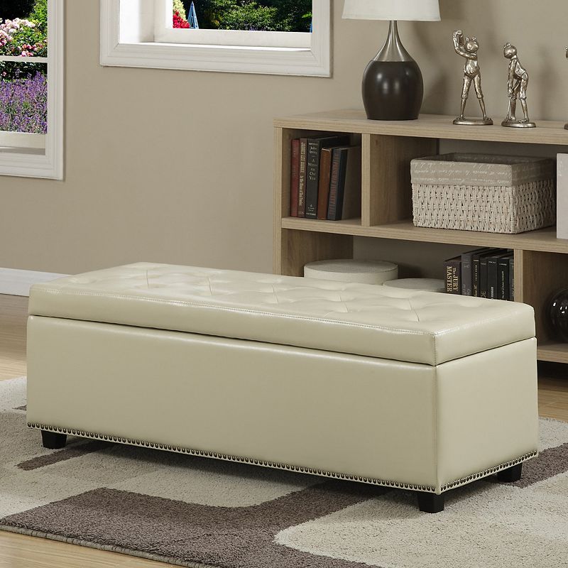 Simpli Home Kingsley Transitional Storage Ottoman