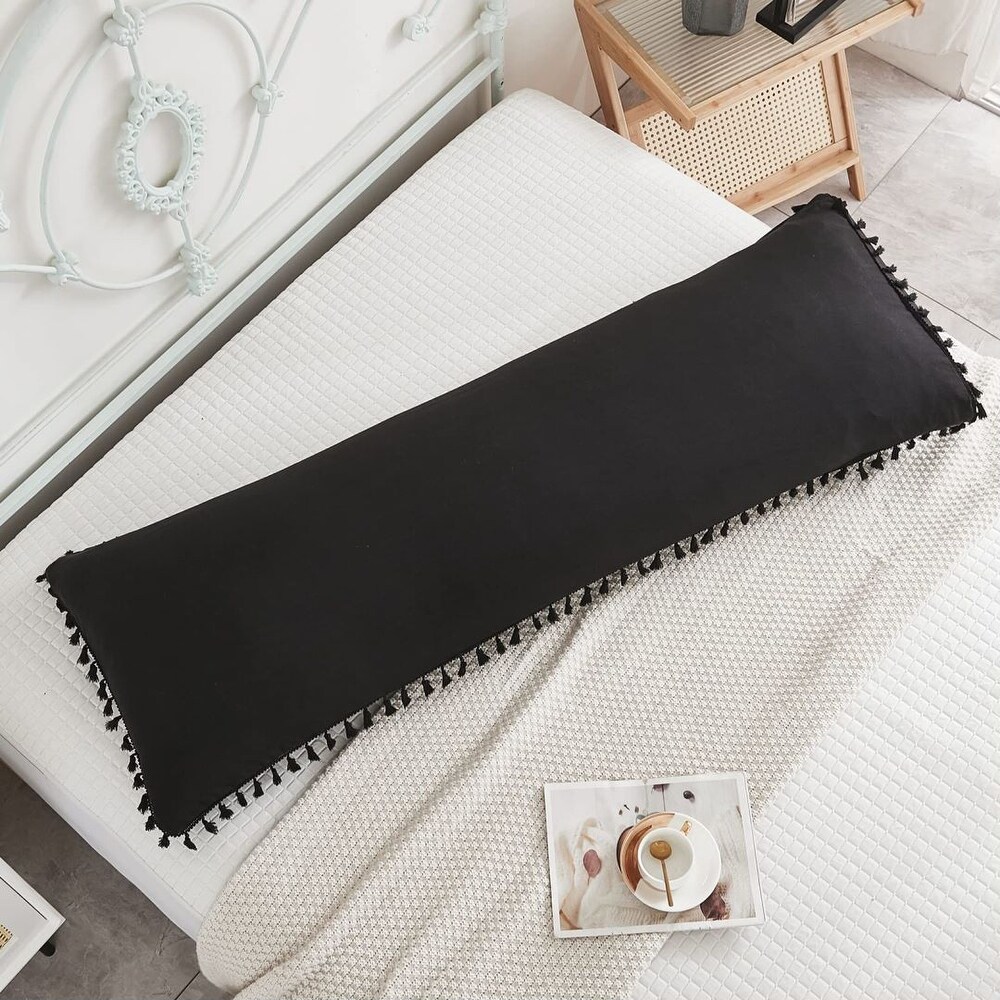 Decorative Bedding Pillow Case(Body  Black)