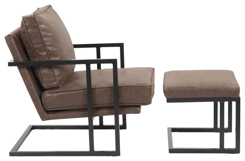 Roman Lounge Chair and Ottoman   Transitional   Armchairs And Accent Chairs   by LumiSource  Houzz