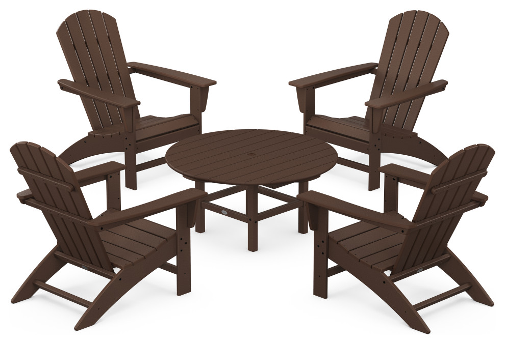 Nautical 5 Piece Adirondack Chair Conversation Set   Transitional   Outdoor Lounge Sets   by POLYWOOD  Houzz