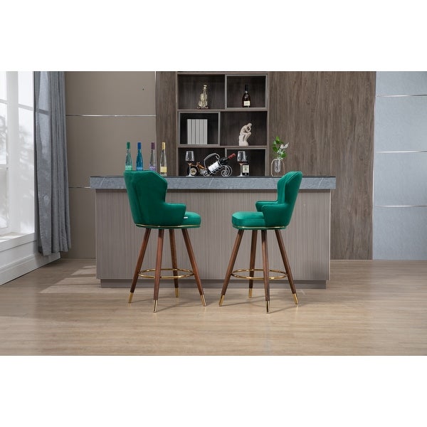 Swivel Bar Stools with Backrest Footrest with a Fixed Height of 360 Degrees for Dining Room， Kitchen， Living Room