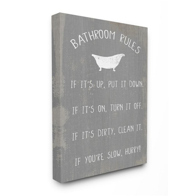 Stupell Industries Countryside Bathroom Rules Sign With Claw Bath