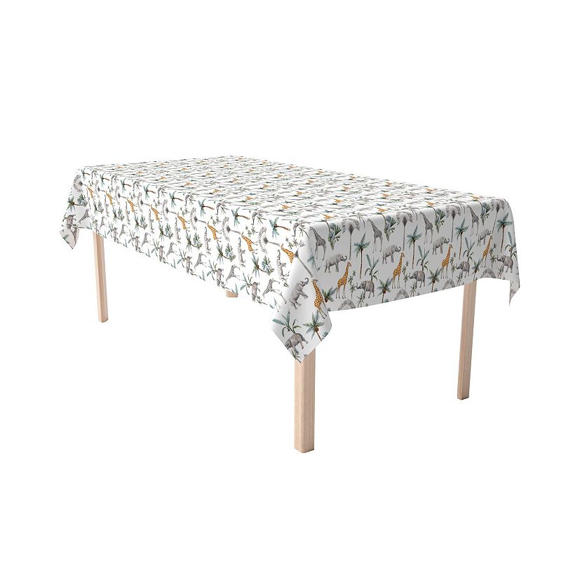 Rectangular Tablecloth， 100% Cotton， 52x104， Tropical Jungle