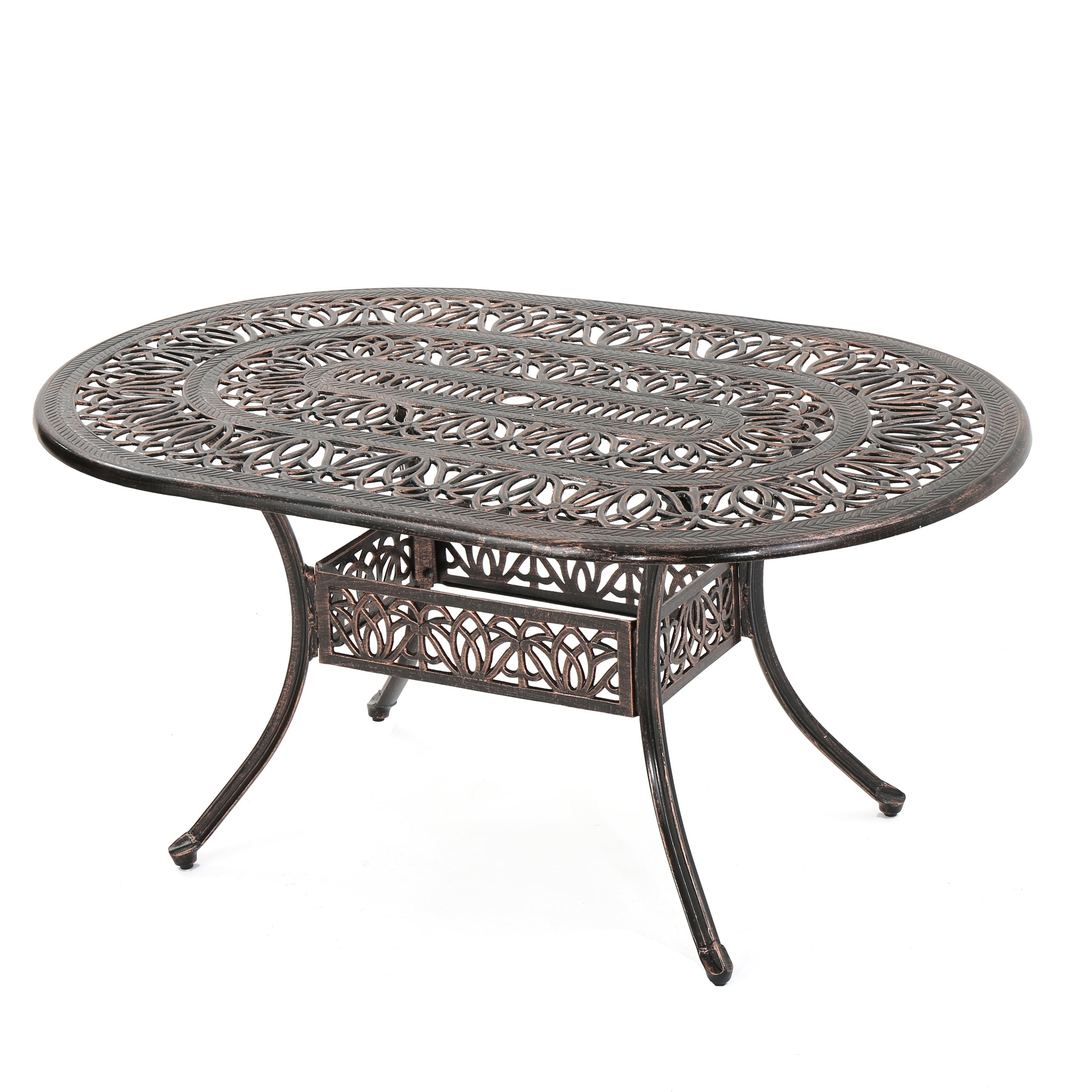 Jameson Home Haitian Outdoor Cast Aluminum Oval Dining Table