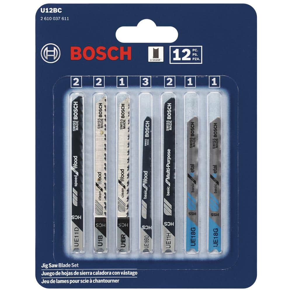 Bosch Multi-Purpose U-Shank Jig Saw Blade Assortment (12-Piece) U12BC