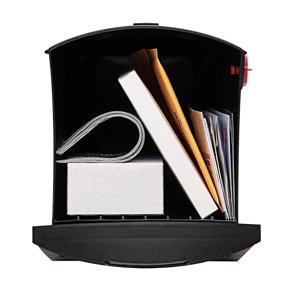 Architectural Mailboxes Patriot Black Medium Plastic Post Mount Mailbox GMB505BAM