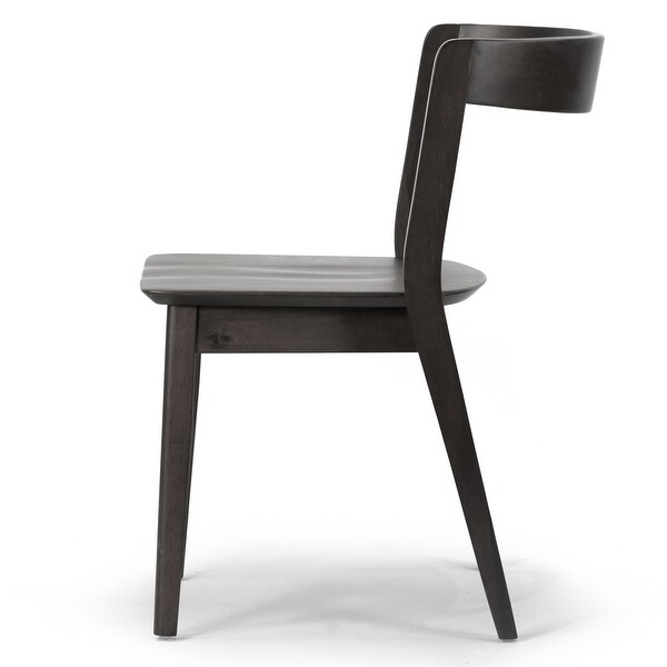 Set of 2 Astor Black Solid Wood Chair with Curved Back