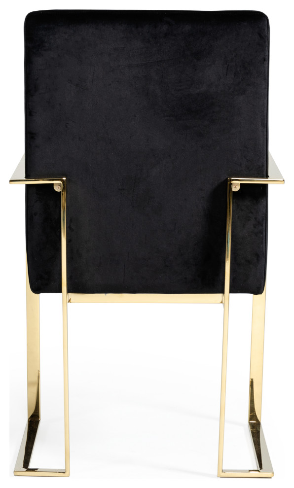 Modrest Fowler Modern Black Velvet Dining Chair   Contemporary   Dining Chairs   by Vig Furniture Inc.  Houzz