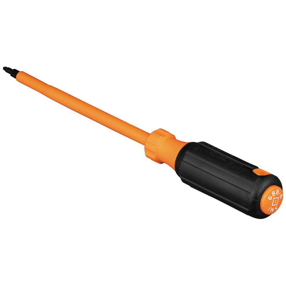 Klein Tools #1 Square Tip 6 in. Shank Insulated Screwdriver 6886INS