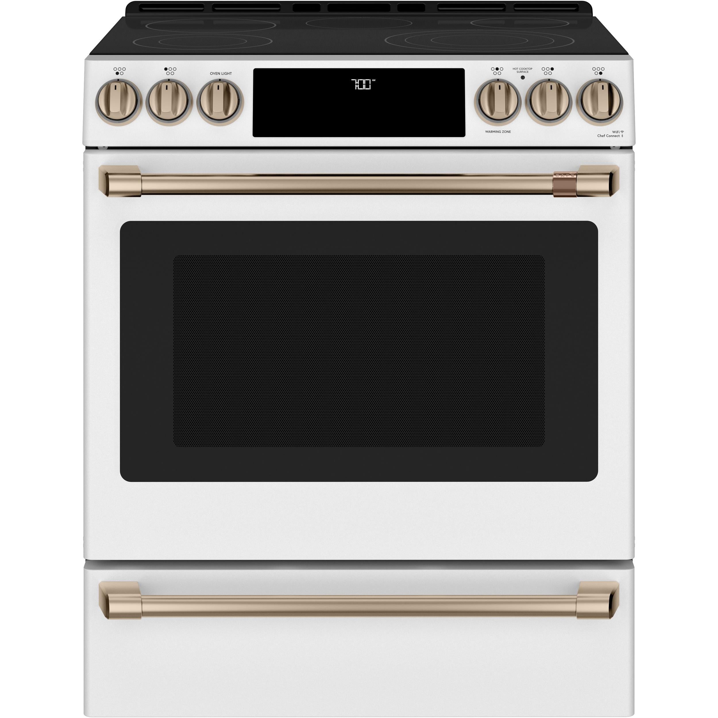 Caf¨¦ 30-inch Slide-in Electric Range with Warming Drawer CCES700P4MW2