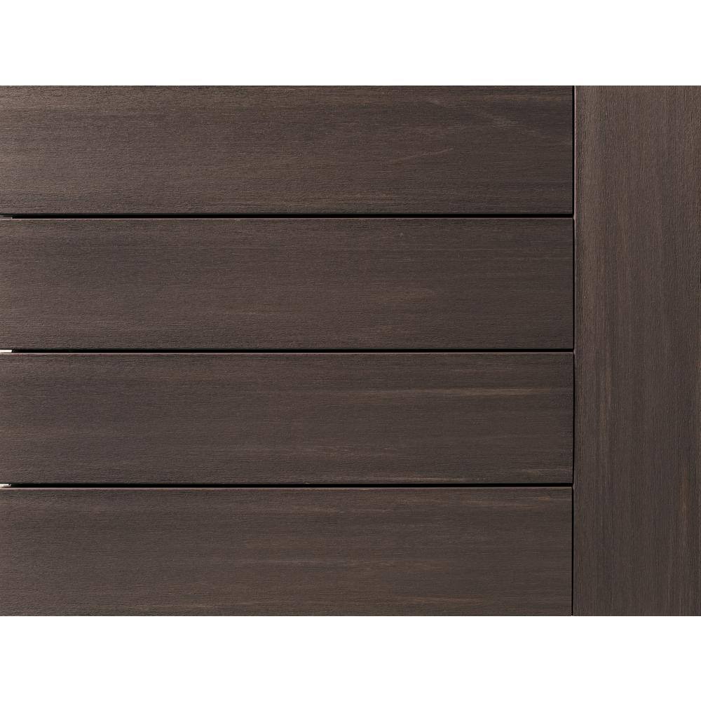 TimberTech Advanced PVC Vintage 54 in. x 6 in. x 1 ft. Square Dark Hickory PVC Sample (Actual: 1 in. x 5 12 in. x 1 ft.) SAMP-AVC12DH