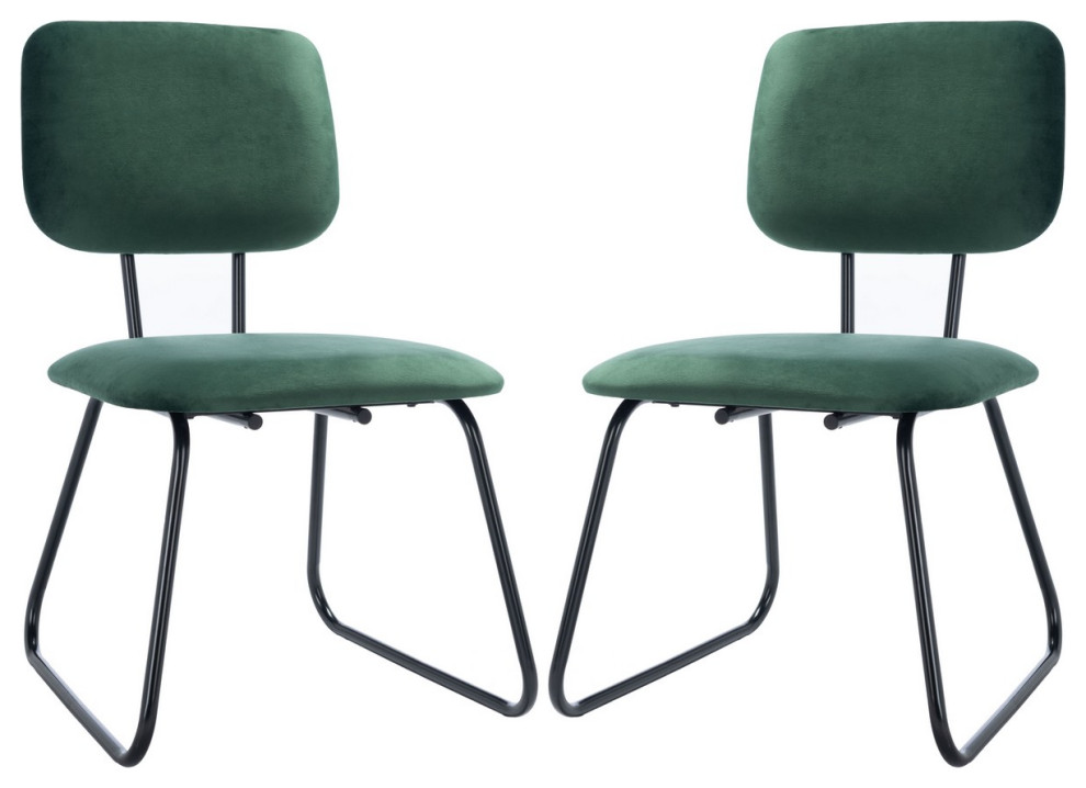 Hallie Side Chair Malachite Green Velvet Set 2   Contemporary   Armchairs And Accent Chairs   by Peachtree Fine Furniture  Houzz