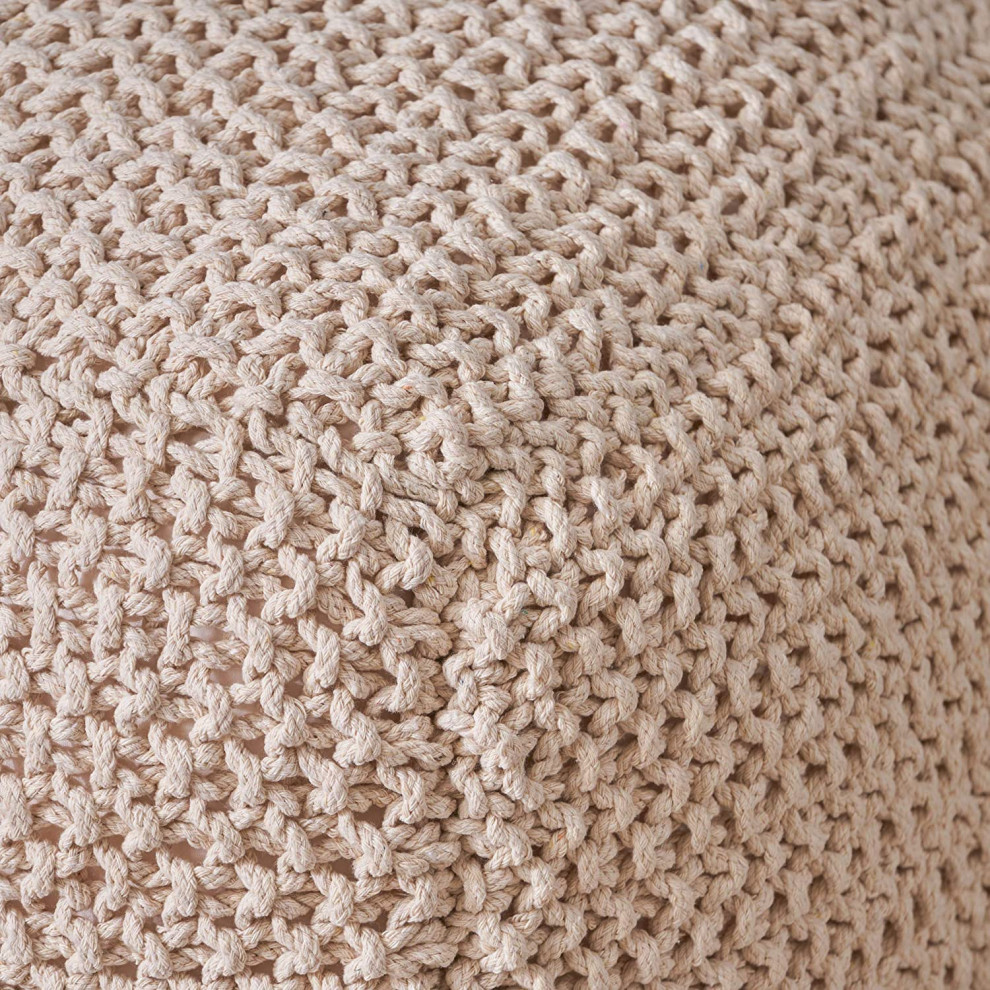 Knitted Cotton Pouf   Contemporary   Footstools And Ottomans   by Imtinanz  LLC  Houzz