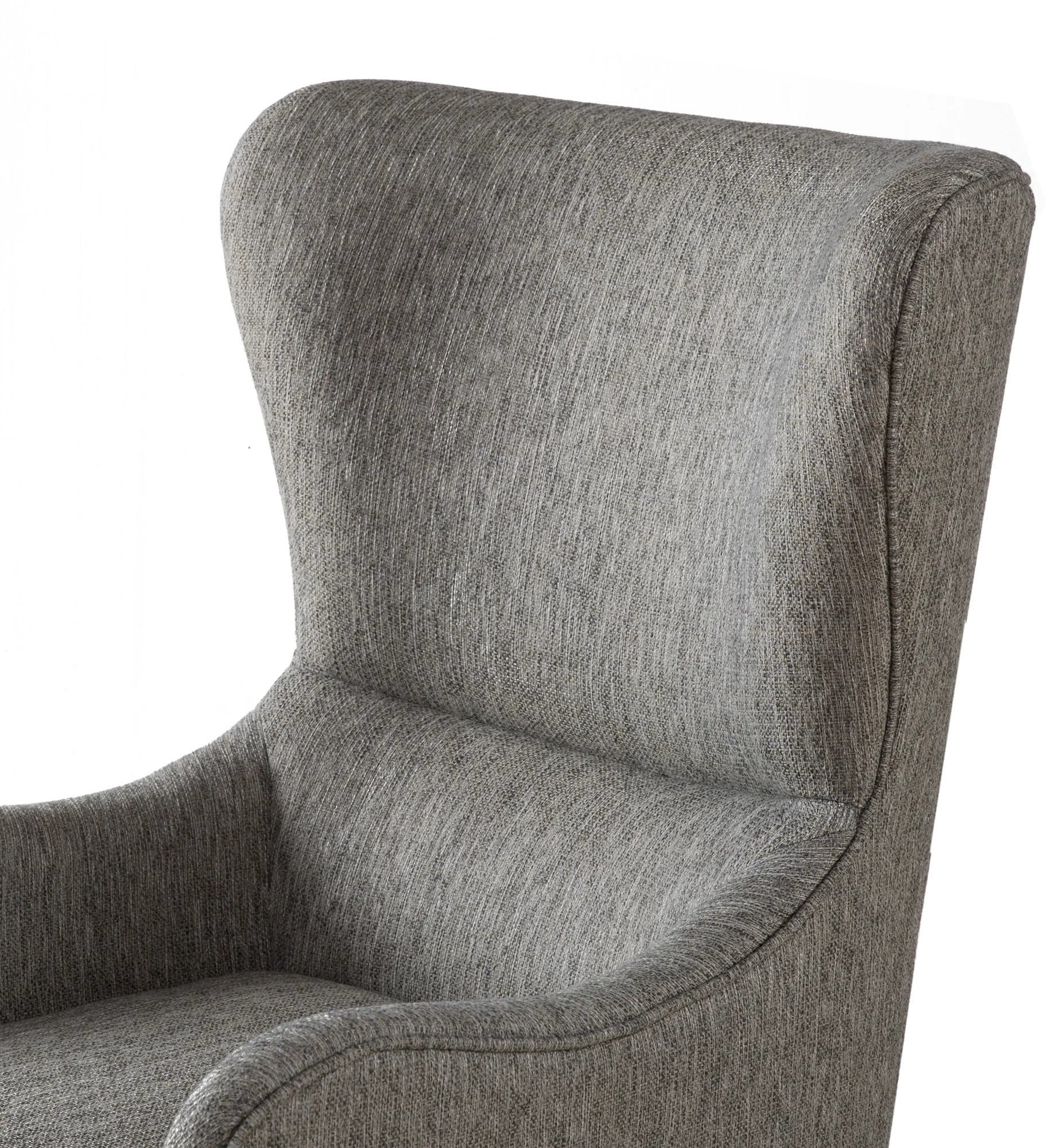 Arianna Gray Swoop Wing Accent Chair