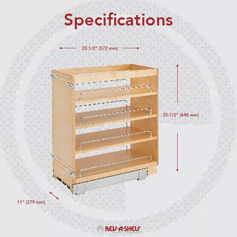 Rev-A-Shelf 11 Pull Out Kitchen Cabinet Organizer Pantry Spice Rack， 448-BC-11C