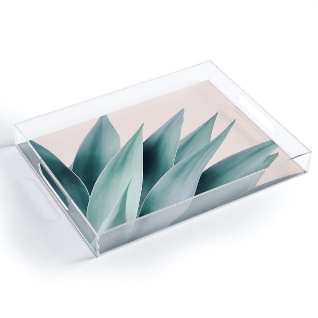 Gale Switzer Agave Flare Ii Peach Acrylic Tray Deny Designs