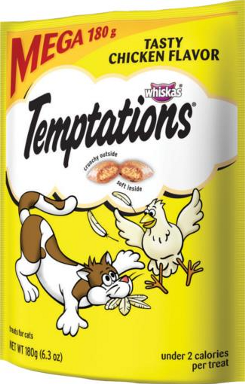 Whiskas Temptations Mega Chicken Cat Treats，6.3 oz