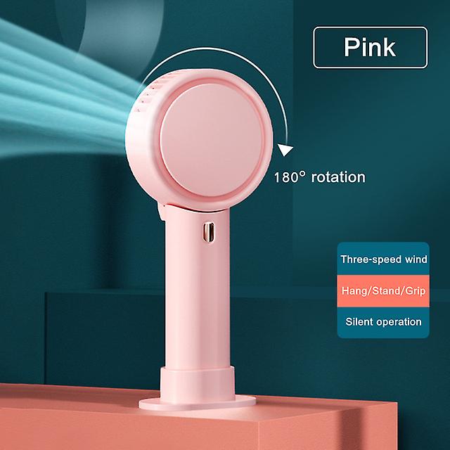 Mini Portable Fan Handheld Desktop 1200mah Chargeable Ventilator 3-gear Wind  Adjustable 180 Rotation Silent For Outdoors Home