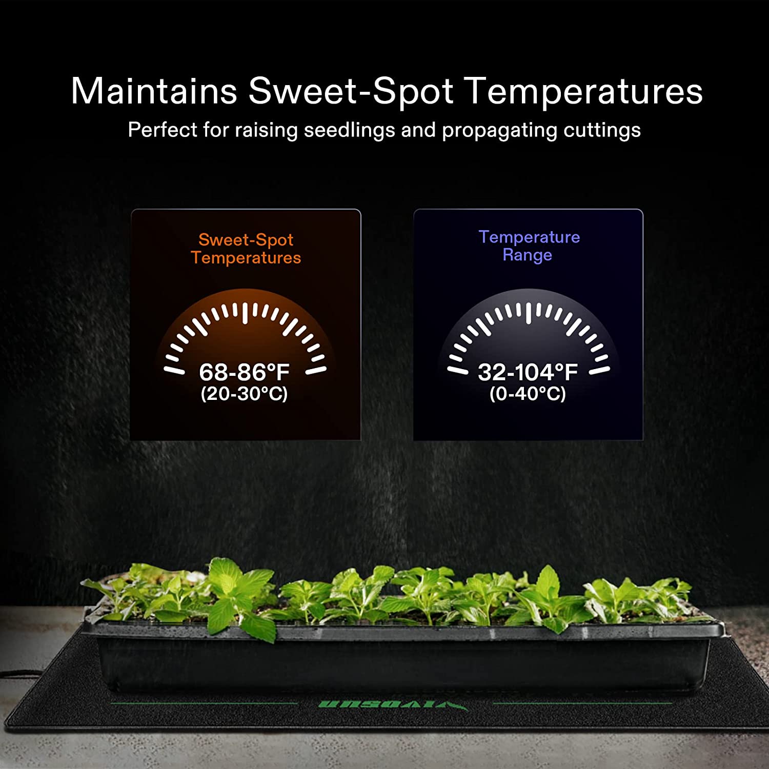 VIVOSUN Durable Waterproof Seedling Heat Mat Warm Hydroponic Heating Pad 3'' x 20