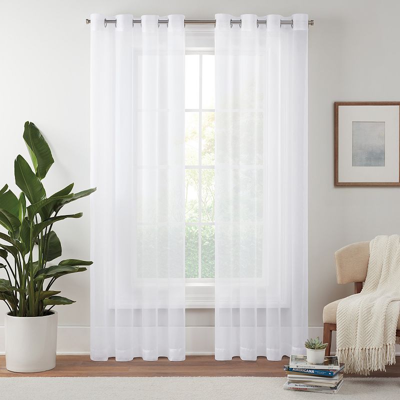 eclipse Livia Sheer Voile Grommet Window Curtain Panel