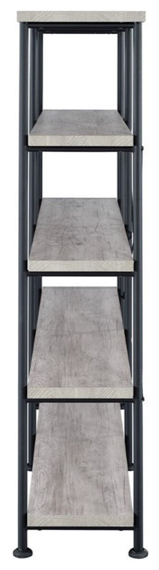 Coaster Analiese 4 Shelf Open Farmhouse Wood Bookcase in Gray   Industrial   Bookcases   by Homesquare  Houzz