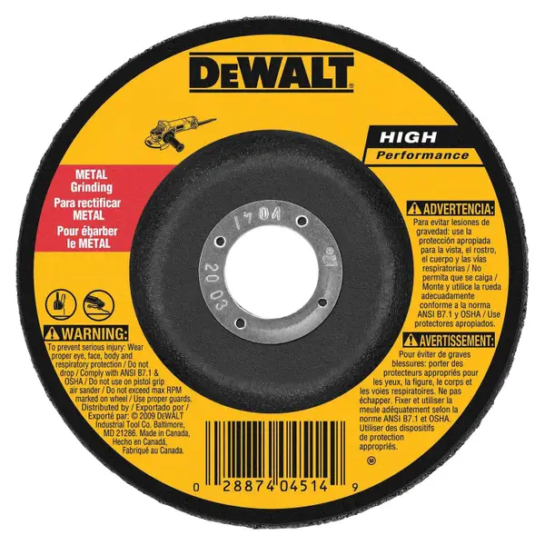 DEWALT 5-Pack 4 1/2x1/4 HP Metal Grinding Wheels