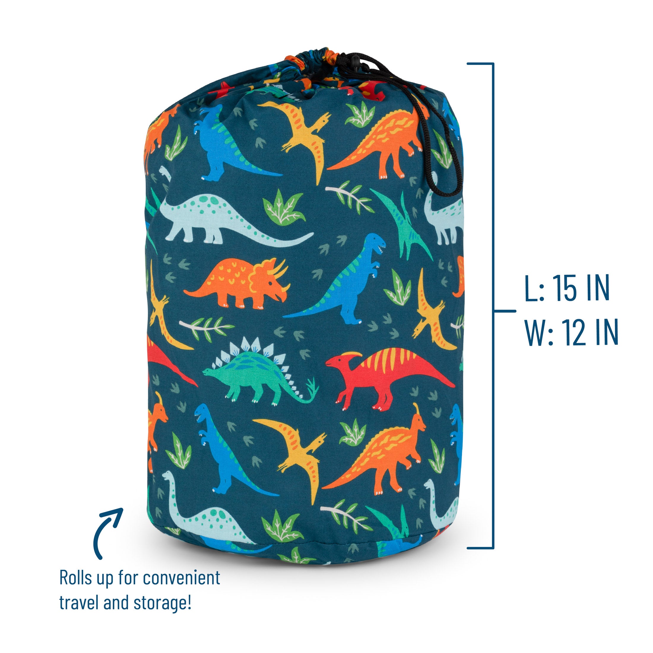 Wildkin Kids Original Sleeping Bag for Boys and Girls, Measures 57 x 30 Inches (Jurassic Dinosaurs Blue)