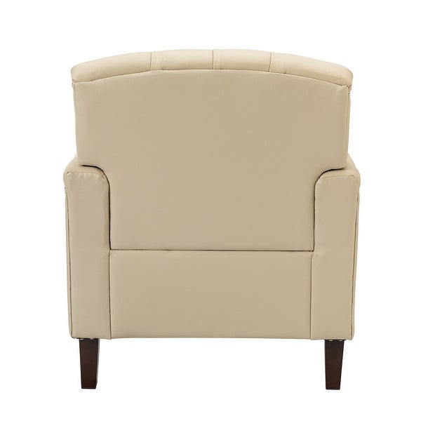 Wemer Transitional Genuine Leather Armchair with Button Tufted Back by HULALA HOME