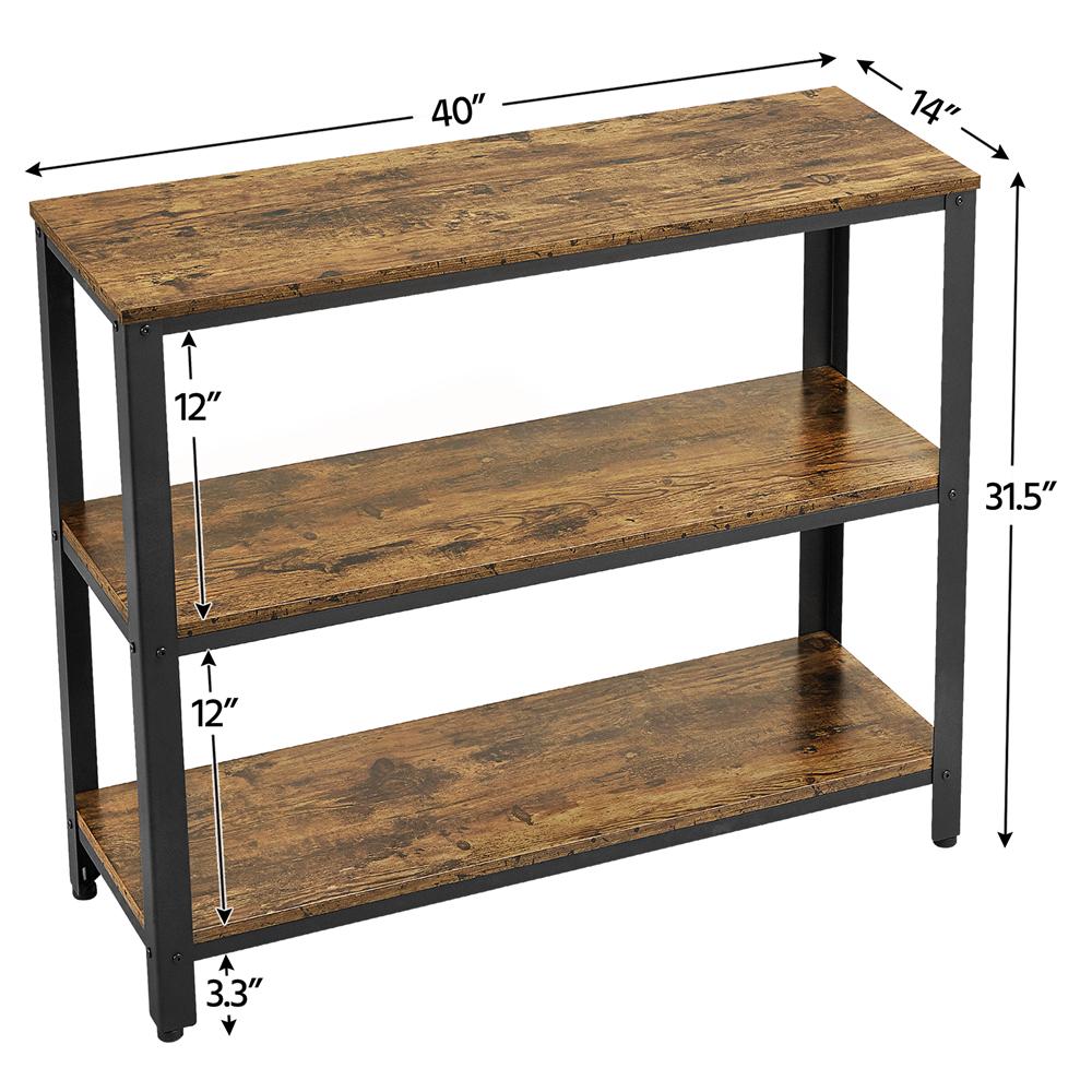 Easyfashion SmileMart Wood and Metal Console Table， Brown