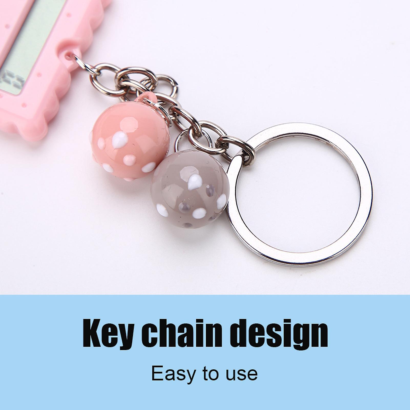 Mini Portable Cute Cookies Style Key Chain Calculator Candy Color Pocket Calculator (pink)