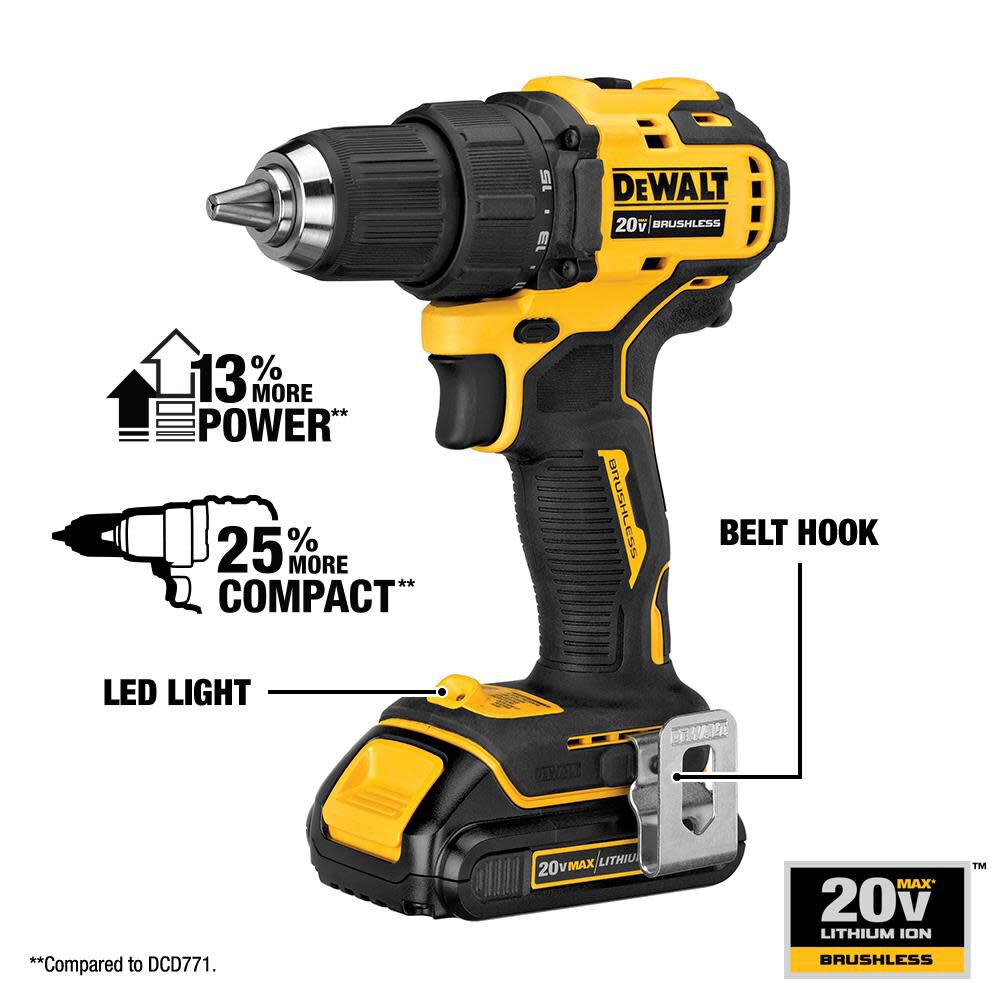 DW 20V MAX* Brushless Atomic Compact 2-Tool Combo Kit DCK278C2 from DW