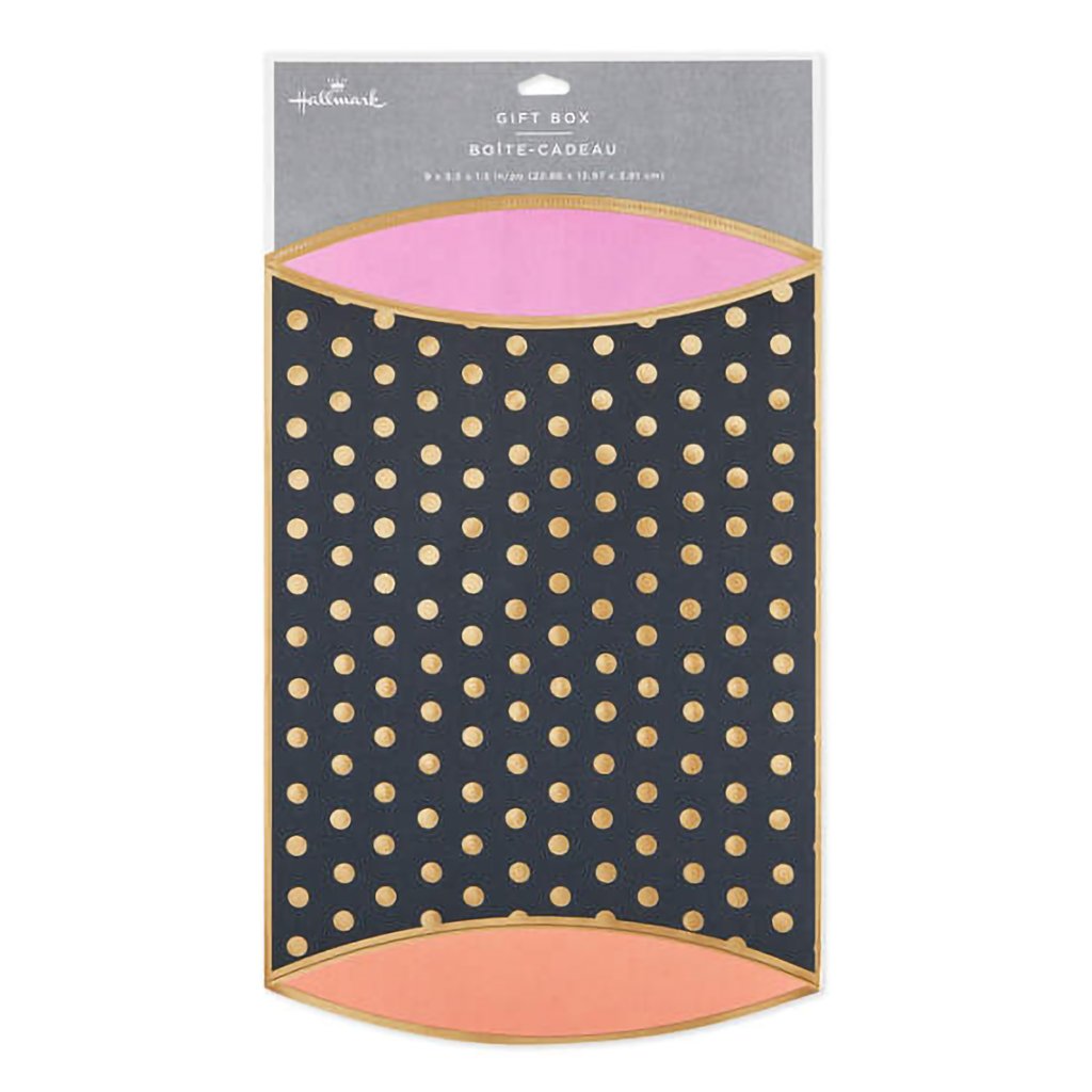 Hallmark  Gold Dots on Black Pillow Box