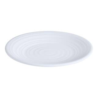 StyleWell Taryn Melamine Salad Plates in Ribbed Solid White (Set of 6) FF5879WHT