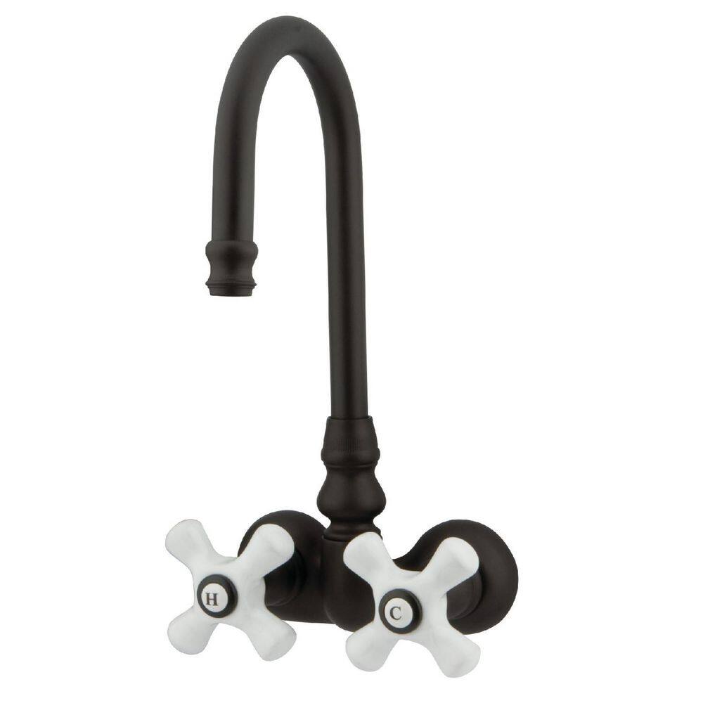 Kingston Brass Vintage 2-Handle Wall-Mount Clawfoot Tub Faucets in Oil Rubbed Bronze HCC79T5